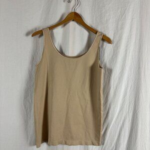 Lane Bryant Womens Beige Tank Top Size 14/16 Nylon & Spandex Blend Scoop Neck Sl